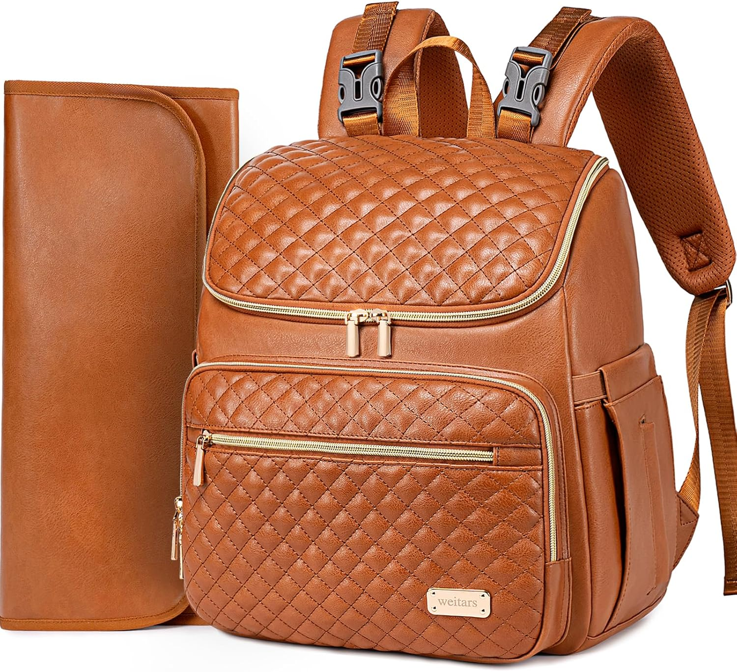 Weitars Diaper Bag Backpack Baby Diaper Bag with Changing Pad Travel Diaper Backpack,Baby Bag for Mom,5 Insulated Pockets