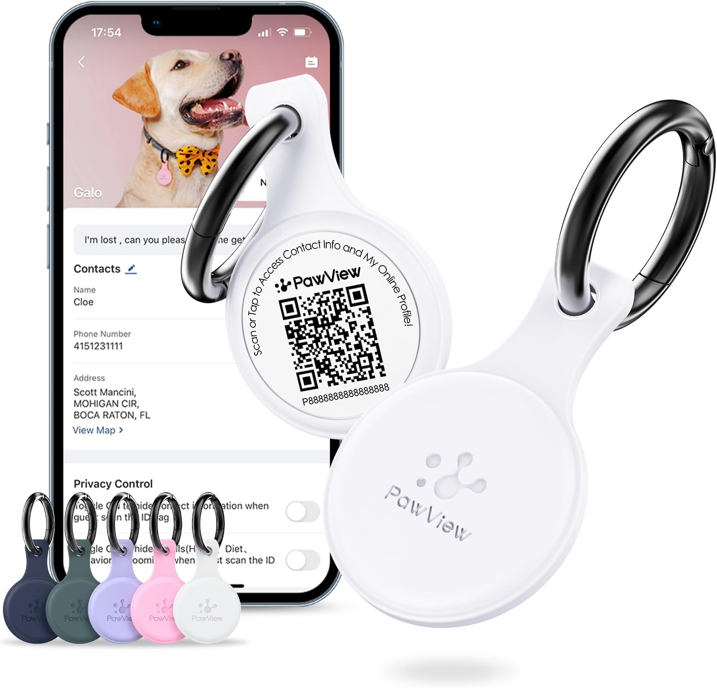 Smart Pet ID Tag with QR Code, Pet Tag, Dog Tracker, Dog Tag, Cat Tag, Smart NFC Pet Tag, Digital Profile Tracking, Contact Information, Scan Alert, Instant Location image number 4