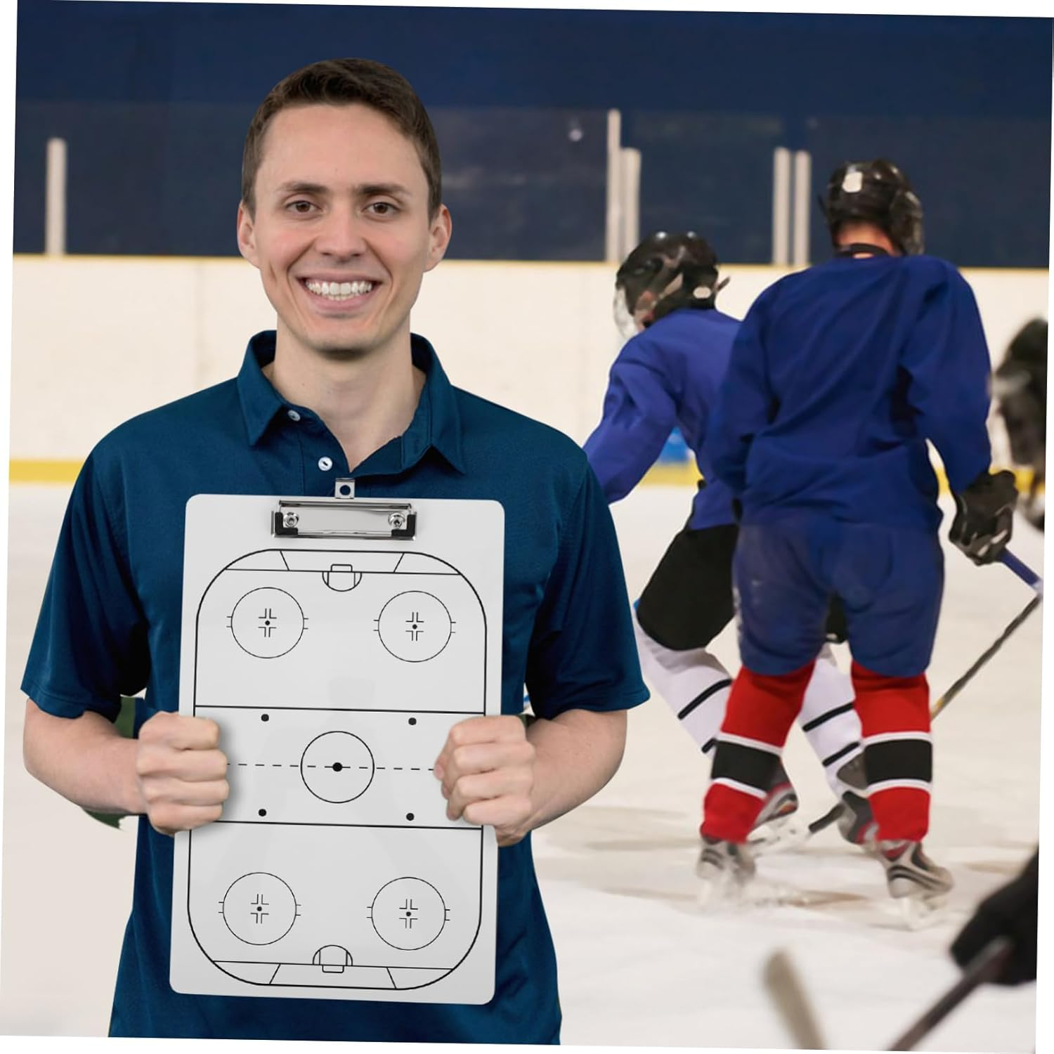 HANABASS Ice Hockey Coaching Board Dry Erase Whiteboard Coaches Clipboard Tactical Planning Board for Training and Strategy Communication in Ice Hockey Games image number 4
