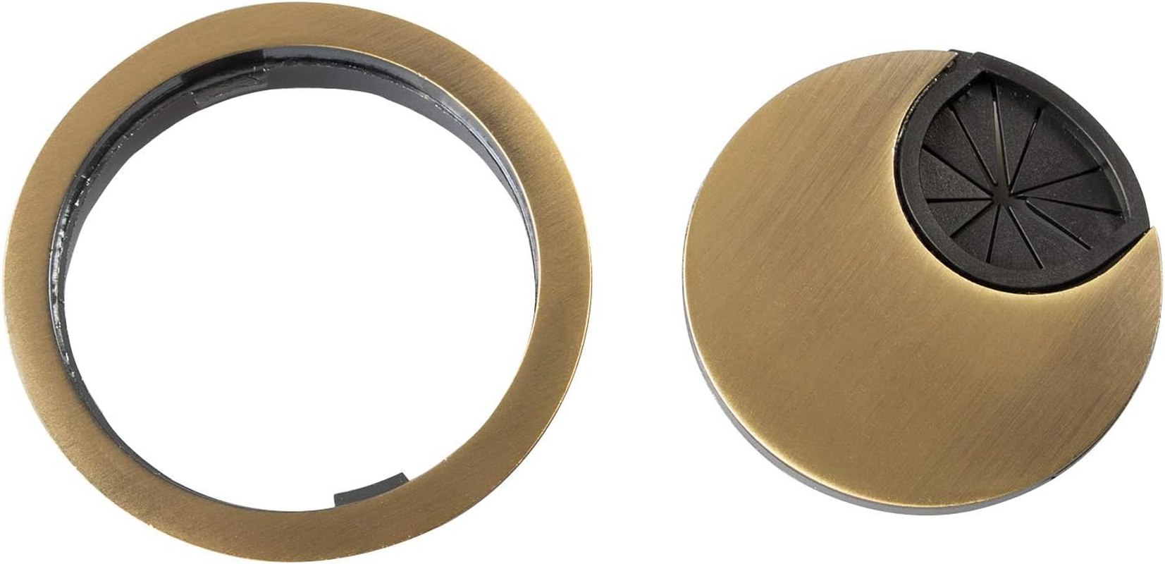 Aoozleny Desk Grommet for Wire Organizer,Pc Computer Desk Plastic Grommet Cord, Tidy Cable Hole Cover Organizers,2 Pack (60Mm, Gold) image number 3