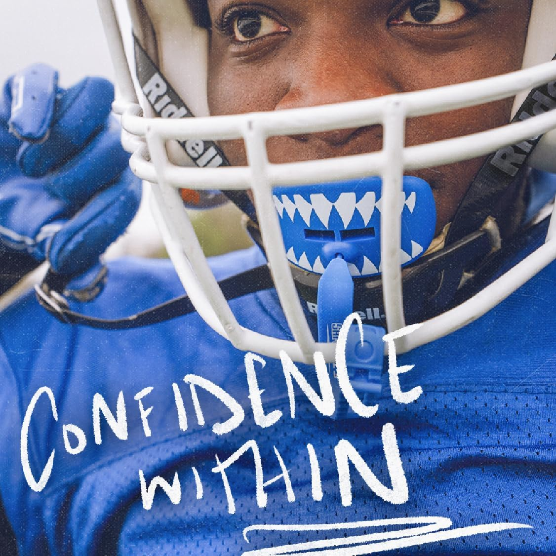 SAFEJAWZ Lip Protector, Adults and Junior Teeth Guard for Rugby, Football, Lacrosse, American Football and Contact Sports (Shark)