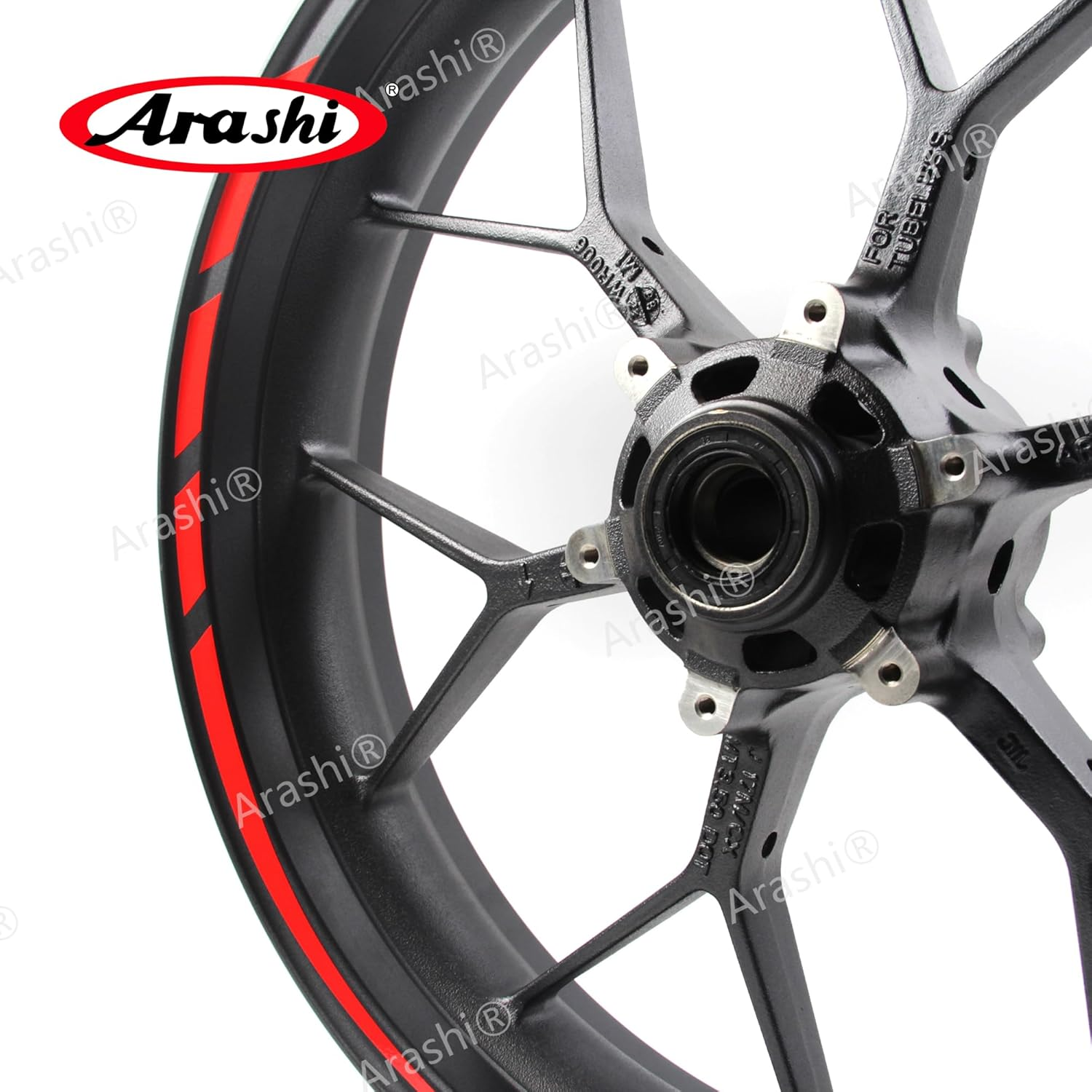 Arashi Red Wheel Rim Tapes Sticker Decal for 17" Motorcycle or Car Wheel Rims CBR1000RR CBR600RR CBR650R MT07 MT09 Daytona 675 Monster Ninja 400 250R 300 GSXR 600 750 1000 YZF R1 R6 S1000RR ZX6R ZX10R image number 5