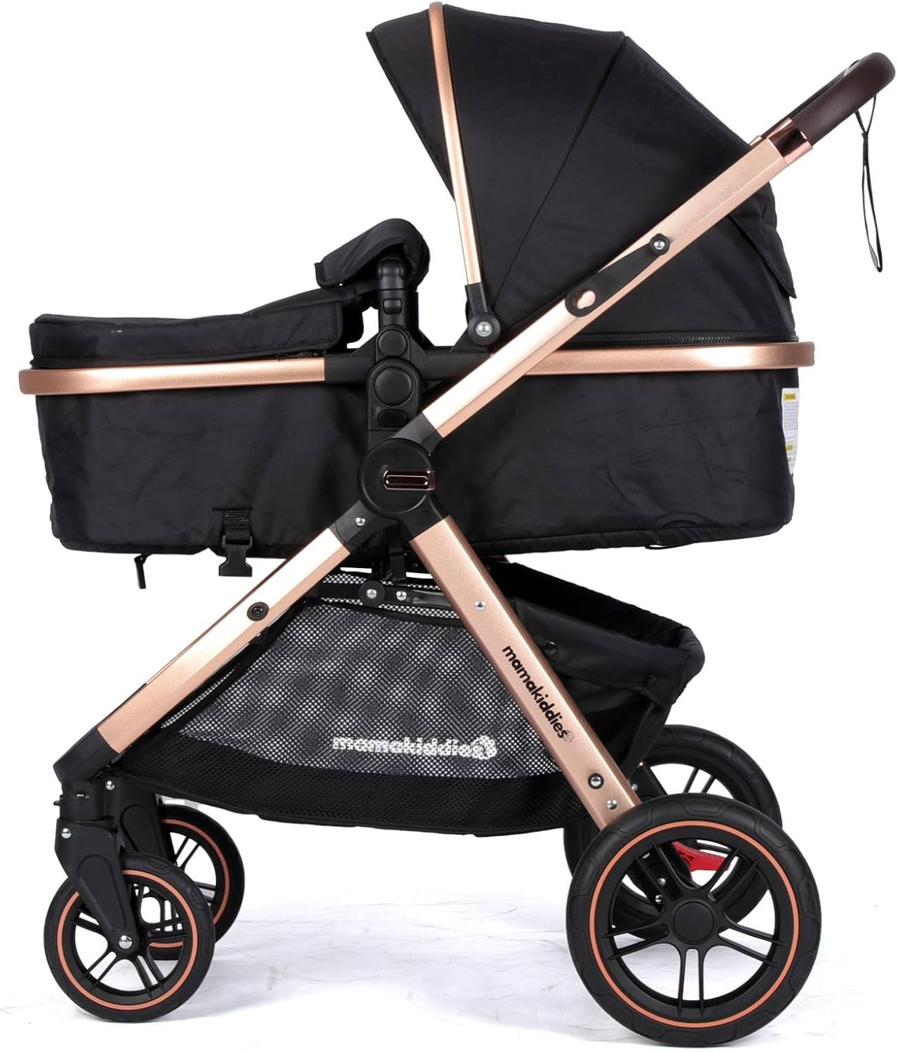 Mama Kiddies Pacto City Black Compact Convertible 2In1 Aluminium Alloy Pram Stroller Bassinet image number 5