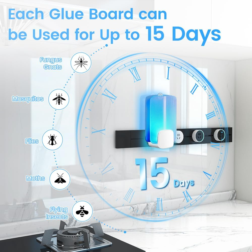 15 Pack Refill Cartridges Compatible with Raid Essentials Flying Insect Light Trap, Extra Sticky Refill Cartridges for Flying Insect Light Trap for Effective Pest Control, Odorless and Pet Safe image number 4