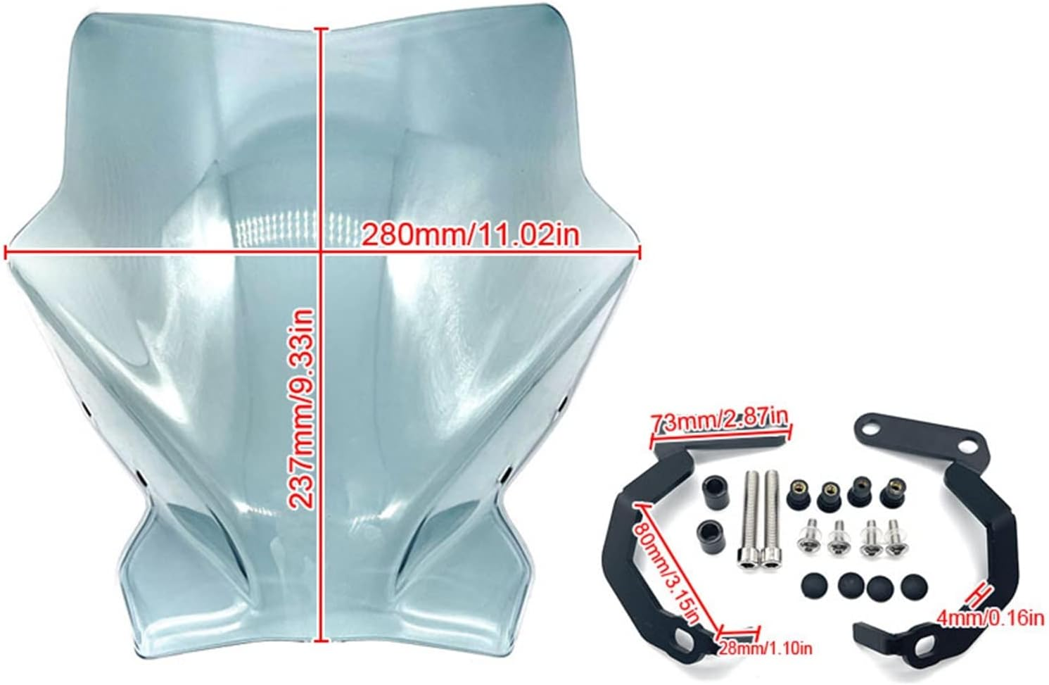 KANGYEBAIHUODIAN Motorcycle Wind Shield Windscreen Fit for Ducati Monster 797 821 1200 1200S 1200R 2014 15 2016 2017 2018 2019 2020 Front Windshield (Color : Light Smoke) image number 6