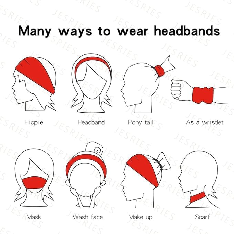 Miners2000 12 Pack Headbands for Women Boho Printed Non Slip Hair Band Sport Yoga Running Elastic Sweat Hair Wrap for Girls image number 2