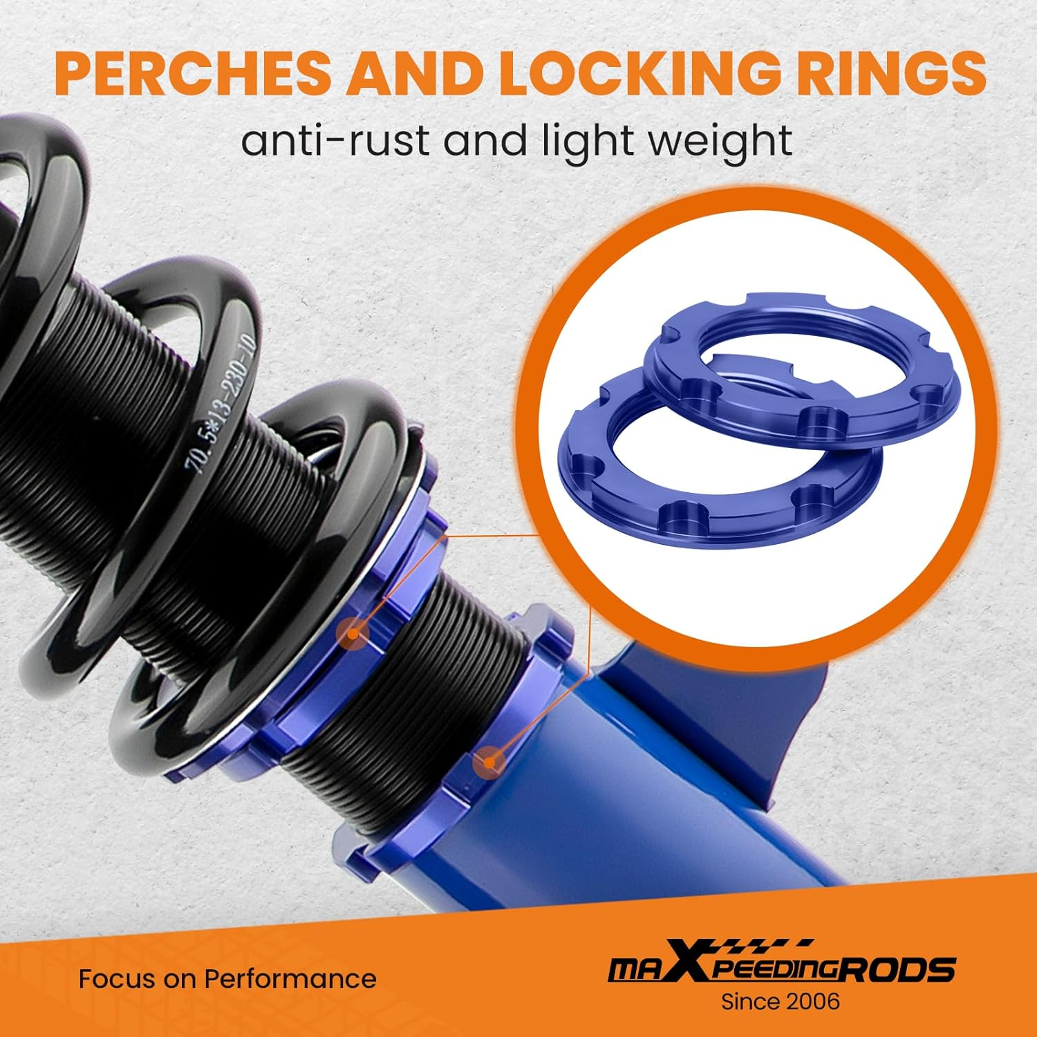 Maxpeedingrods Coilovers for Toyota Camry 1992-2001, for Toyota Avalon 1995-2003, Solara 1999-2003, for Lexus ES300 1992-2001, Height Adjustable Coilovers Suspension Kit, Lowering Kit Blue image number 2