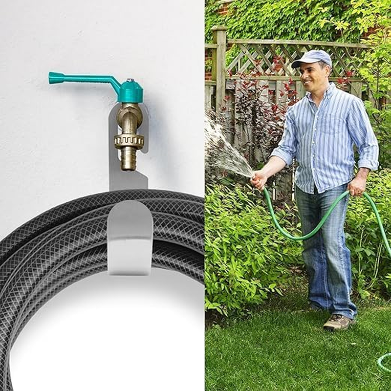 2 Pack Stainless Steel 304 Hose Holder, Heavy Duty Hose Hanger, Rust Resistant Anti-Corrosive Garden Hose Hanger, Lawn Hose Holder Small Hose, for Reel Water Spigot Tap Hook Garden Hose Stand
