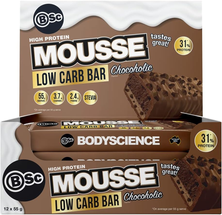 12 X Chocoholic High Protein Low Carb Mousse Bar 55G image number 1