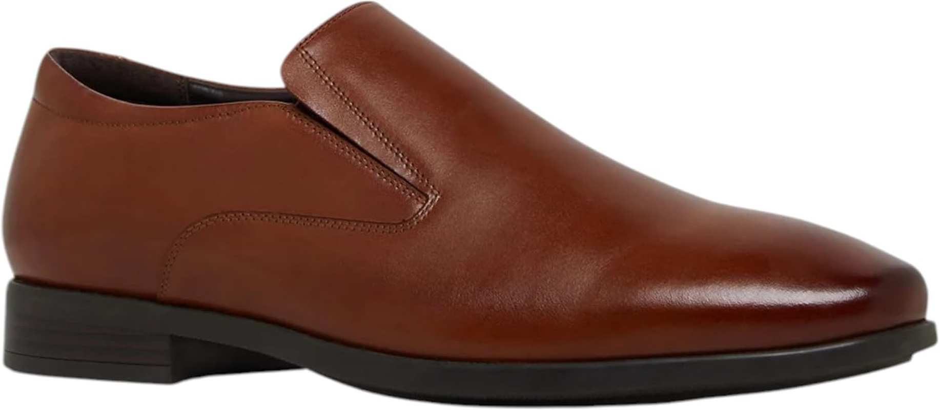 Hush Puppies Mens Nicholson Tan Leather Dress Formal Slip on Shoes