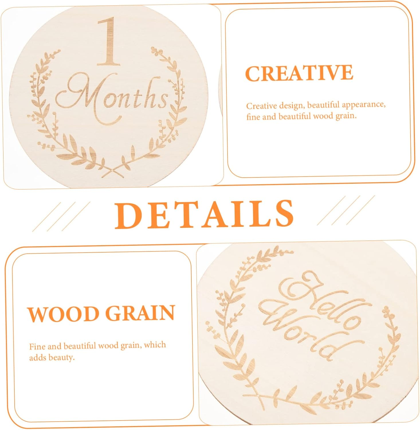 PHENOFICE 13Pcs Birthday Milestone Cards Wooden Growth Commemorative Photo Props image number 3