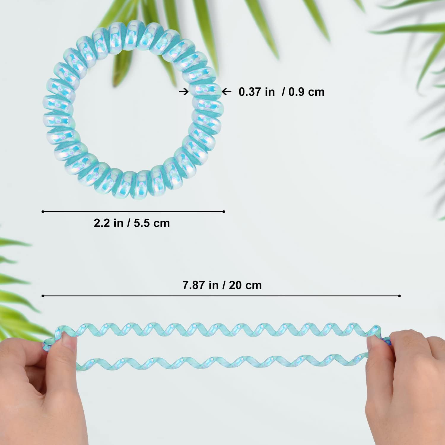 Jesslab Spiral Hair Ties, 10 Pcs Traceless Phone Cord Hair Ties Plastic Coil Hair Ties Ponytail Holders No-Damage Hair Accessory for Girls Women Ladies, Color Assorted, Set 13 image number 2