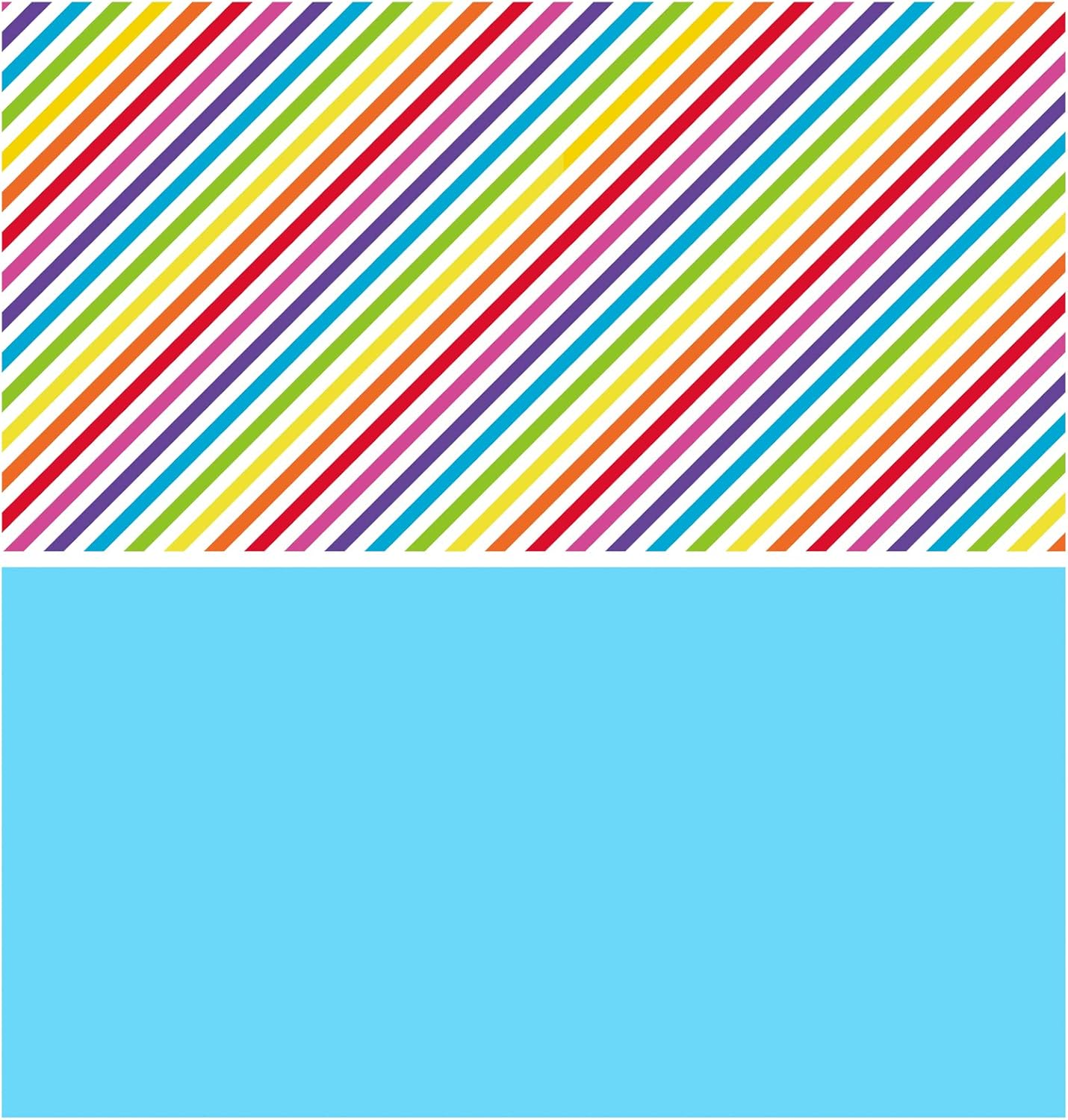 WRAPAHOLIC Reversible Wrapping Paper - Mini Roll - 17 Inch X 33 Feet - Rainbow Stripe and Solid Blue Design for Birthday, Celebration, Baby Shower image number 2