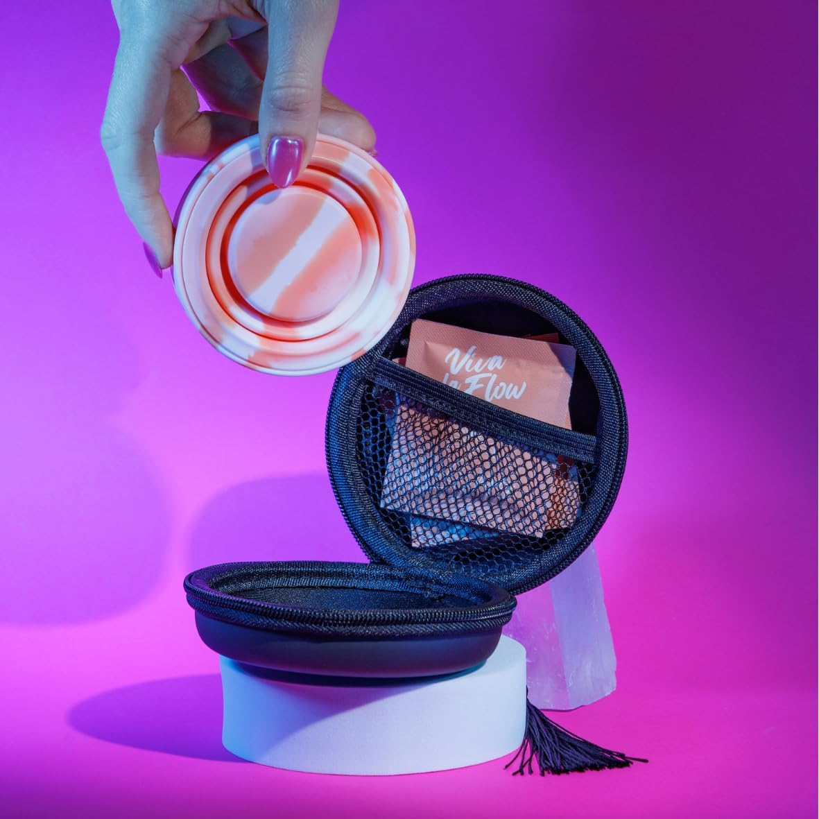 Sterilizer Kit for Menstrual Cup & Period Disc - Microwave Sterilizer - with Cute Portable Sterilizer Case & Flushable Period Wipes - Menstrual Cup Cleaner Kit for Maximum Feminine Care image number 6