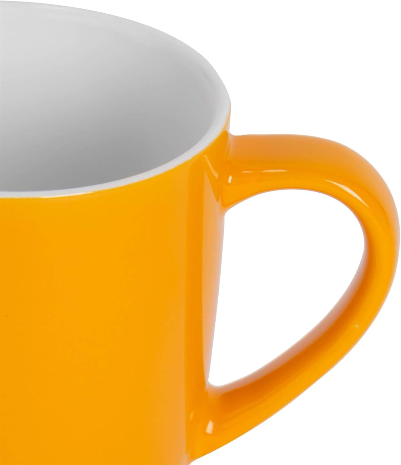 Argon Tableware Coloured Coffee Mugs - Yellow - 350Ml - Pack of 6 - Gloss Ceramic Stoneware Latte Cappuccino Cups Hot Chocolate Cups Colourful Mug Set with Handle - Gloss Green image number 5