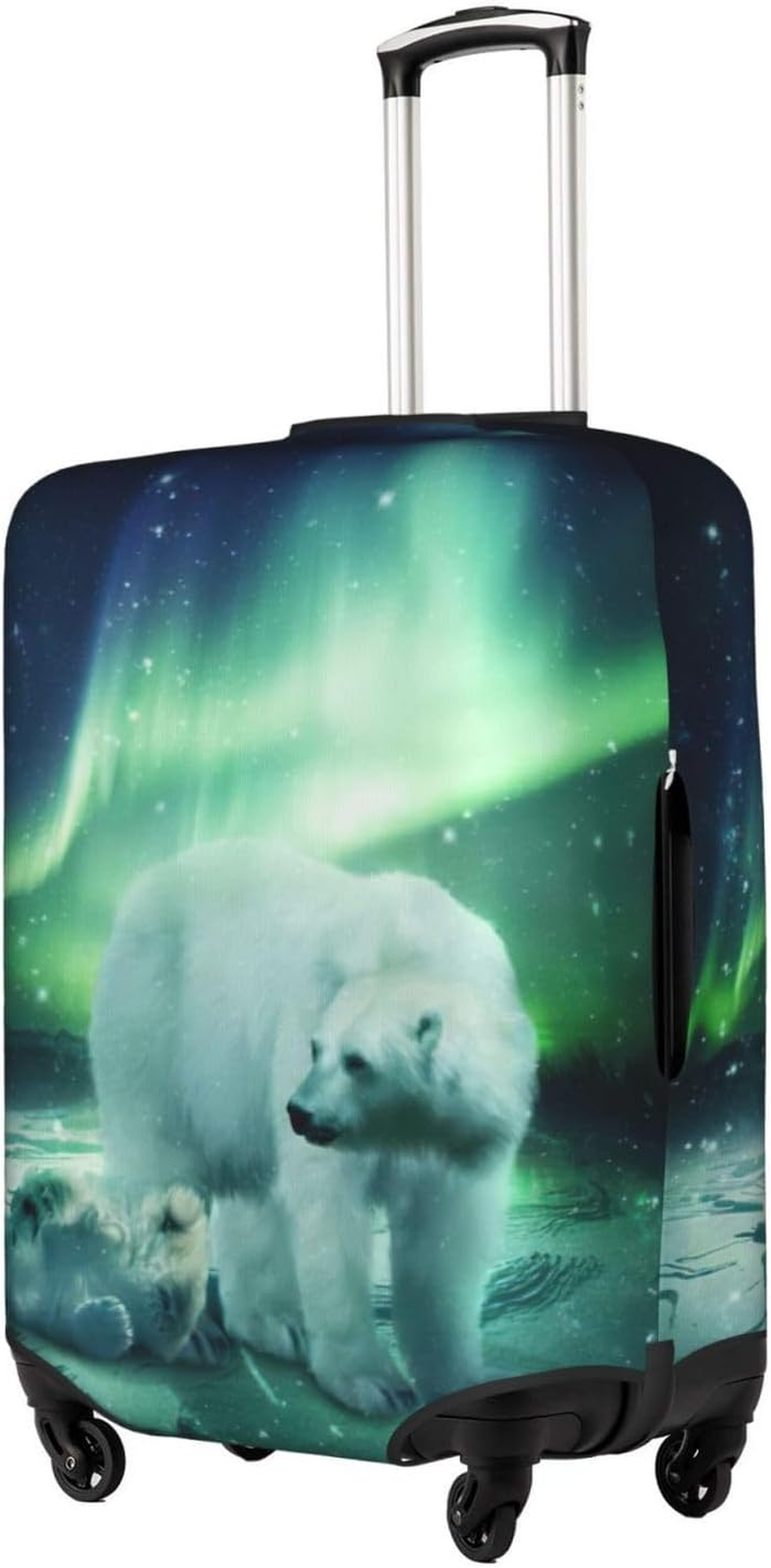 Odddot Northern Lights Polar Bear Print Travel Luggage Cover,Suitcase Protector Cover, Washable Baggage Covers,For 18-32 Inch Luggage, Northern Lights Polar Bear, Small image number 6