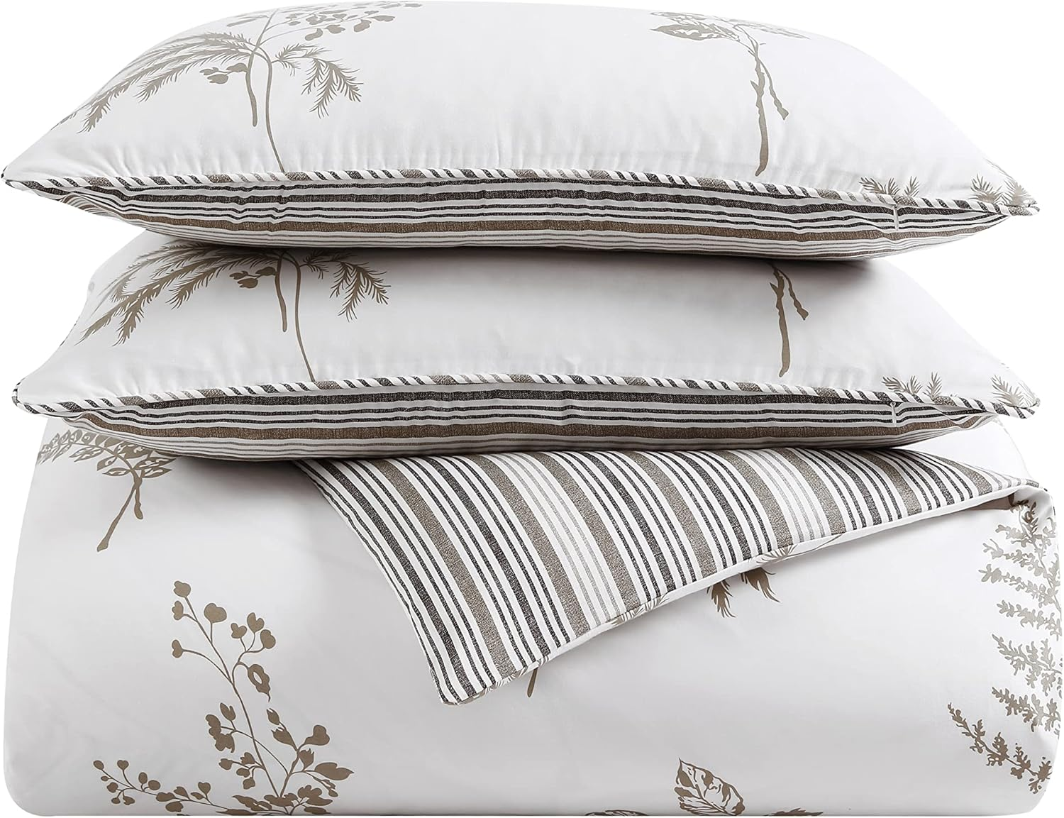 Stone Cottage - Queen Duvet Cover Set, Cotton Sateen Bedding with Matching Shams, Elegant Home Decor (Willow Tan/Beige, Queen) image number 2