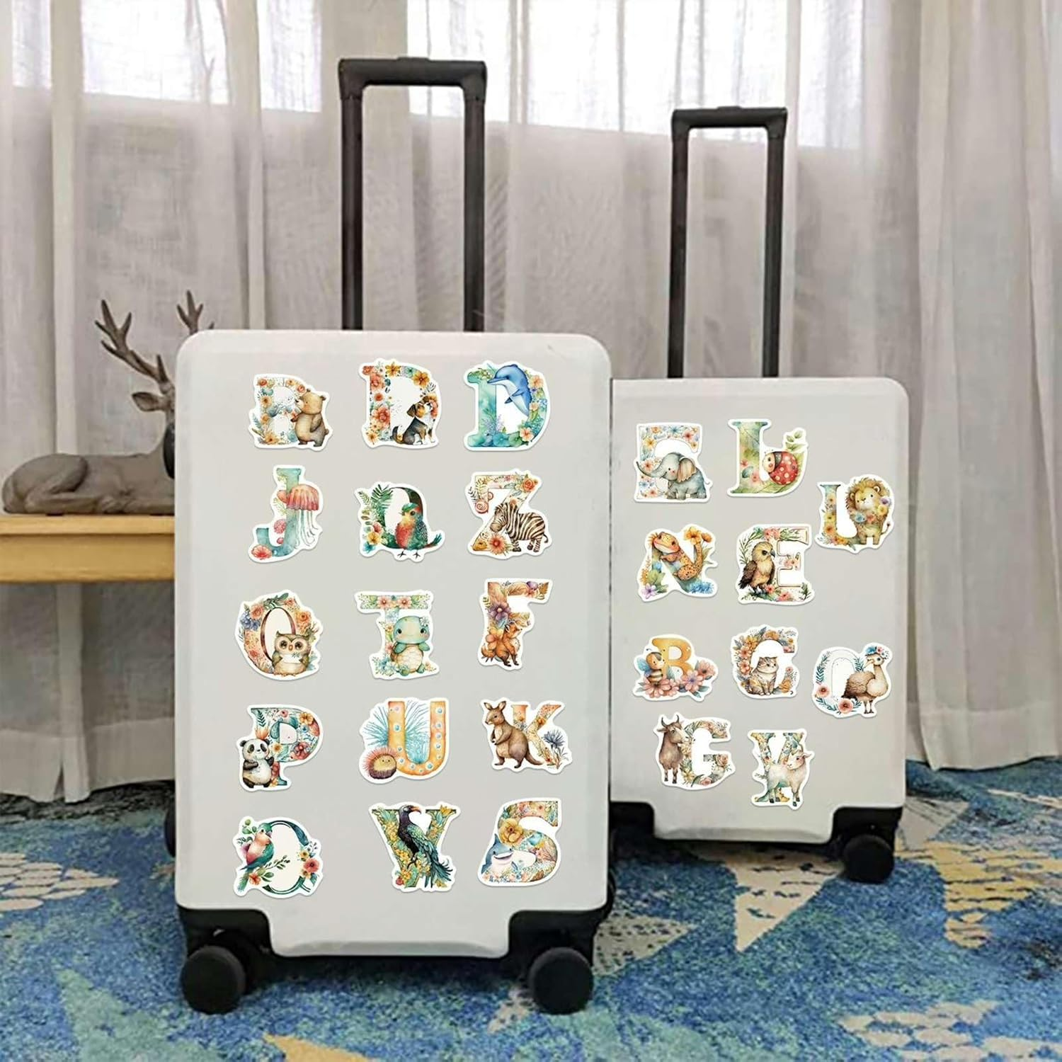 Animal Letter Stickers for Kids, 52Pcs Cute Stickers for Kindle Book Laptop Computer Water Bottle Skateboard Guitar, Scrapbooking Supplies for Toddlers Kids Boys Girls Teens image number 6