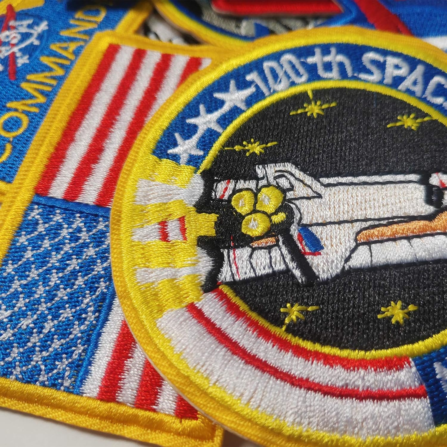 Space Shuttle Patches,Nasa Patches,Bfuee Apoll Patches,Us Flag Patches for Hats,Jackets,Shirts,Vests, Shoes, Jeans 8 Pieces image number 3