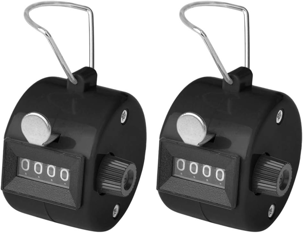 TOPTIE 2 PCS Clicker Counters, Plastic Mechanical Number Pitch Counters, 4-Digit Tally Counters for Sports Events