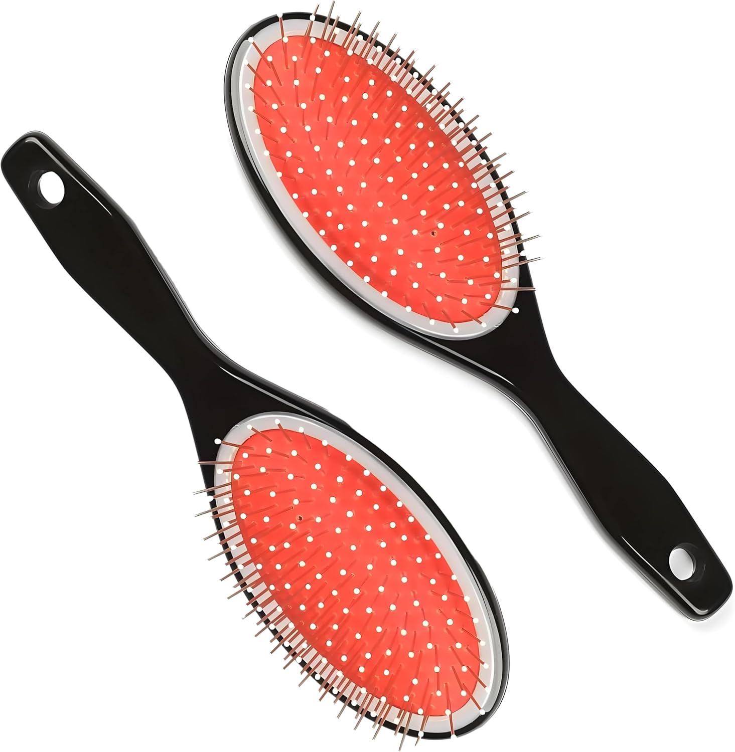 PARENCE. - Set of 2 Detangling Hair Brushes - Pneumatic Brushes with Protected Metal Bristles - 21 Cm image number 2