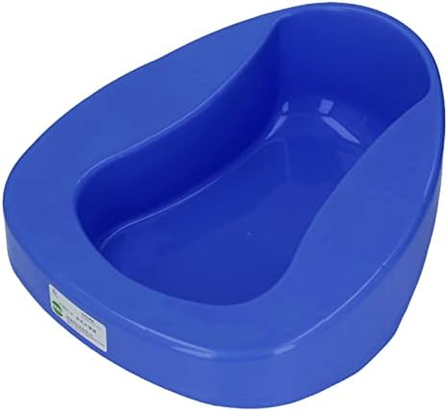 Jiawu Bedpan for Elderly Pregnant Women, Large Thicken 10&deg; Slope Bed Pan Nursing for Bed-Bound/Bedridden Patient, One Piece Molding, Smooth and (Dark Blue) image number 3