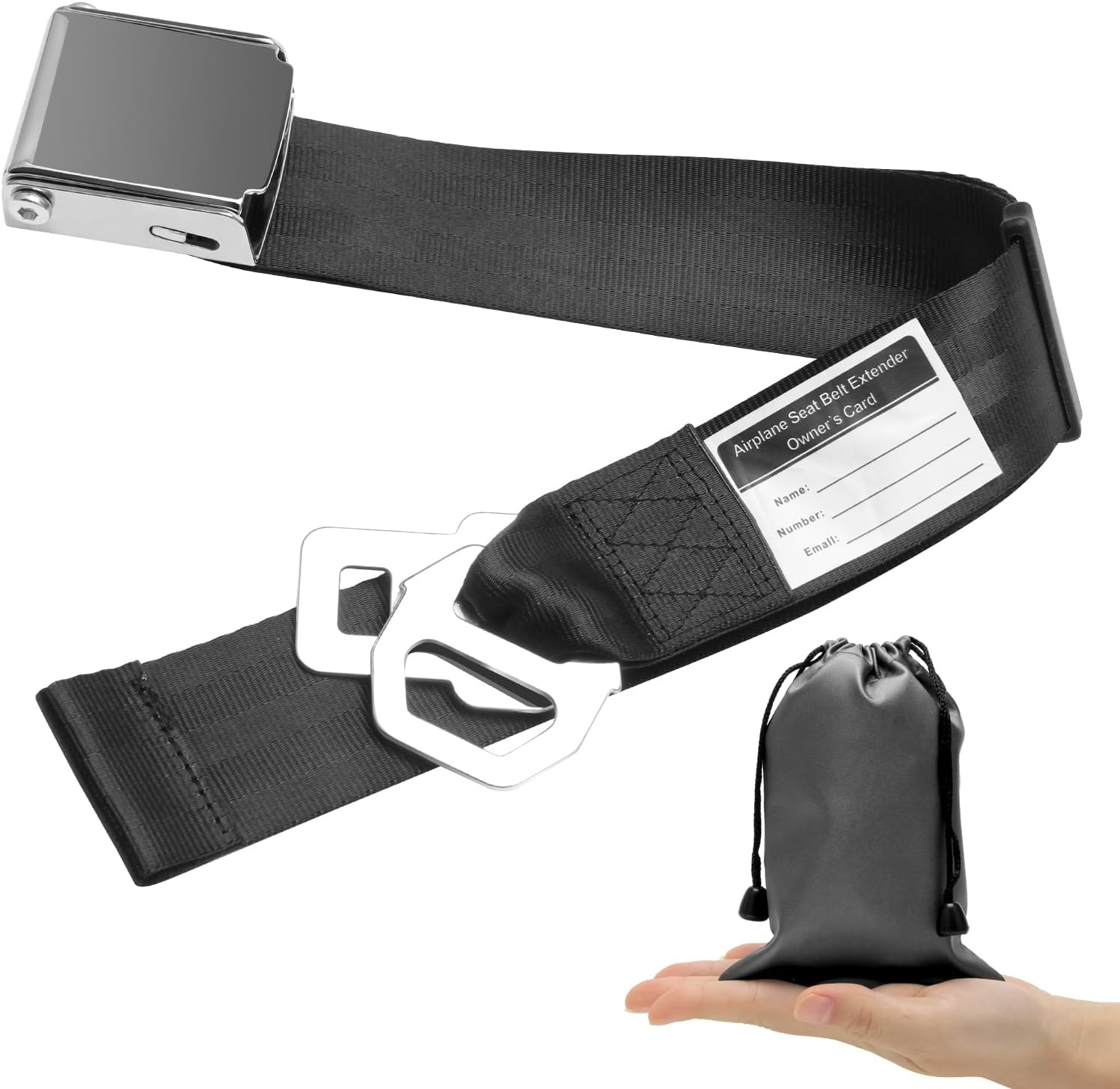 2 in 1 Airplane Seat Belt Extender, Coolrunner Adjustable 7-32" Airplane Seatbelt Extender - FITS ALL Airlines - Free Carrying Case image number 6