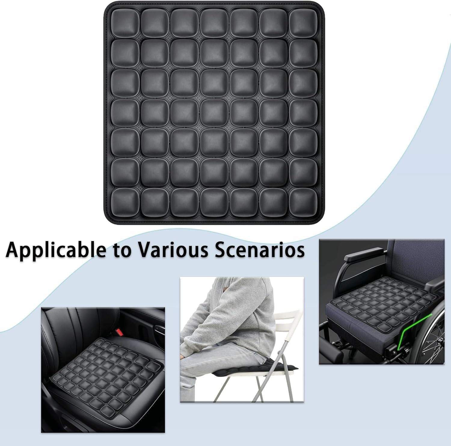 Mtxorvix 3D Air Cell Orthopedic Seat Cushion - Multi-Use Travel Pillow for Car, Office & Wheelchair, Portable Pressure Relief Cushion with Breathable Mesh Cover image number 4