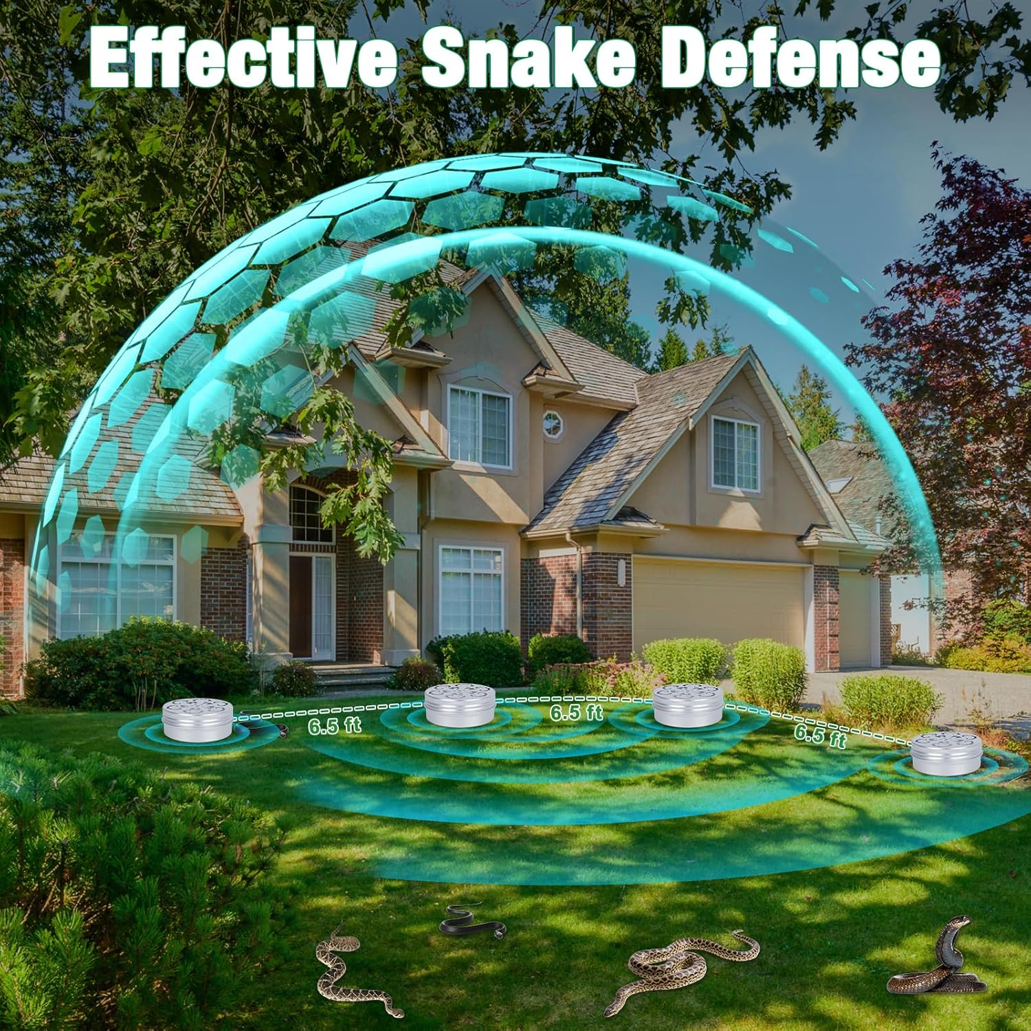 Snake Repellent for Yard Powerful, 4 Pack Snake Away Repellent for Outdoor Indoor, Pet Safe Snake Repellent for House Yard Garden Porch Garage Camping