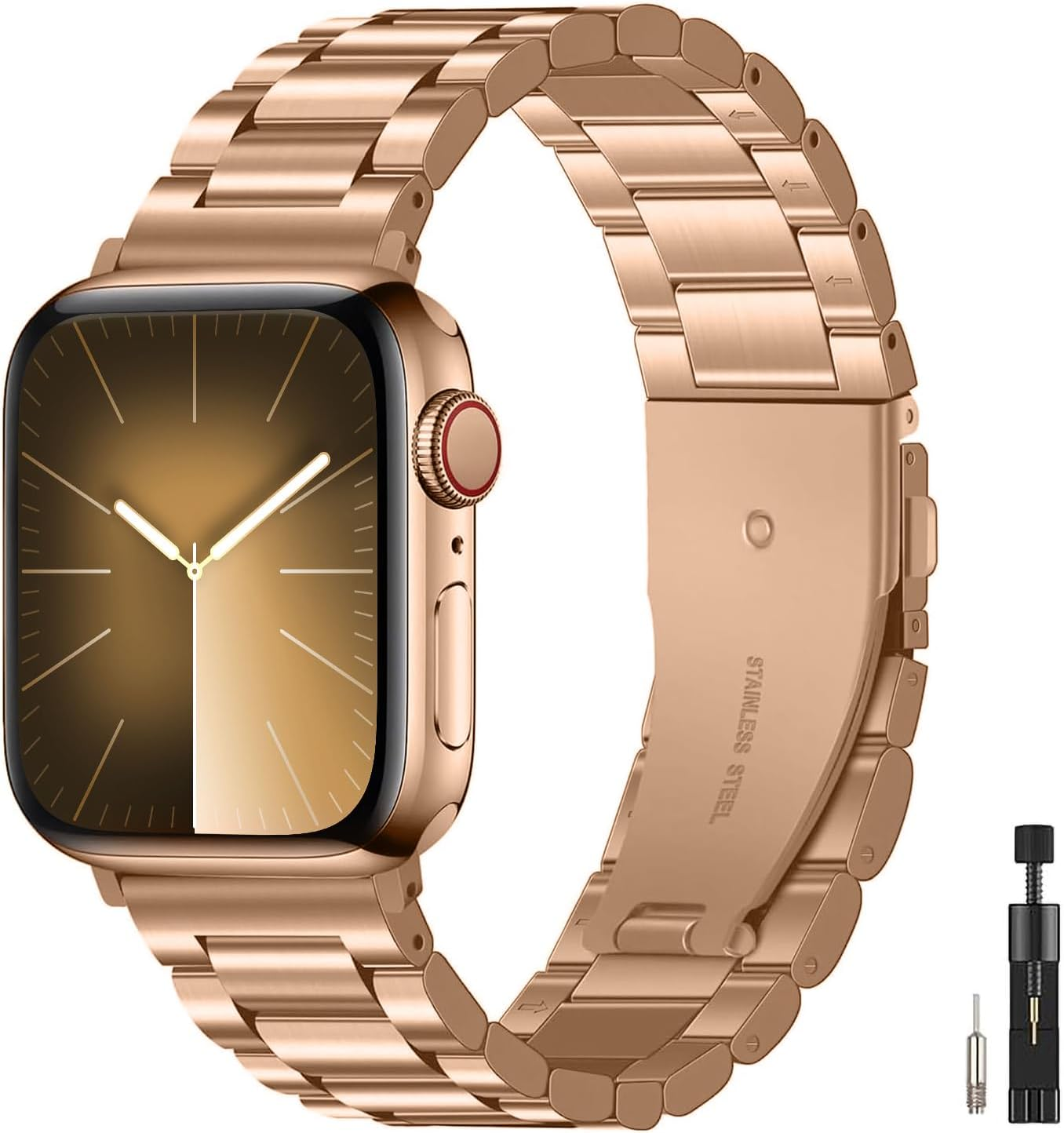 Compatible with Apple Watch Band Strap 42Mm 44Mm 45Mm 46Mm 49Mm,Stainless Steel Iwatch Band for Apple Watch Series 10/9/8/7/6/5/4/3/2/1/Se/Se2/Ultra1/Ultra2 image number 3