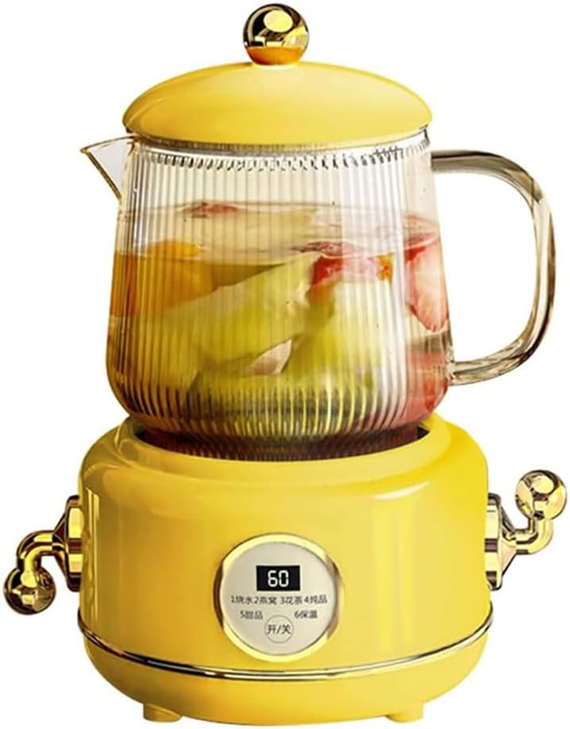 Glass Electric Kettle, 600Ml Household Pot, 400W Stainless Steel Mini Electric Health Pot Tea Maker Kettle, Multifunctional Health Pot for Home and Office, Separated Design image number 1