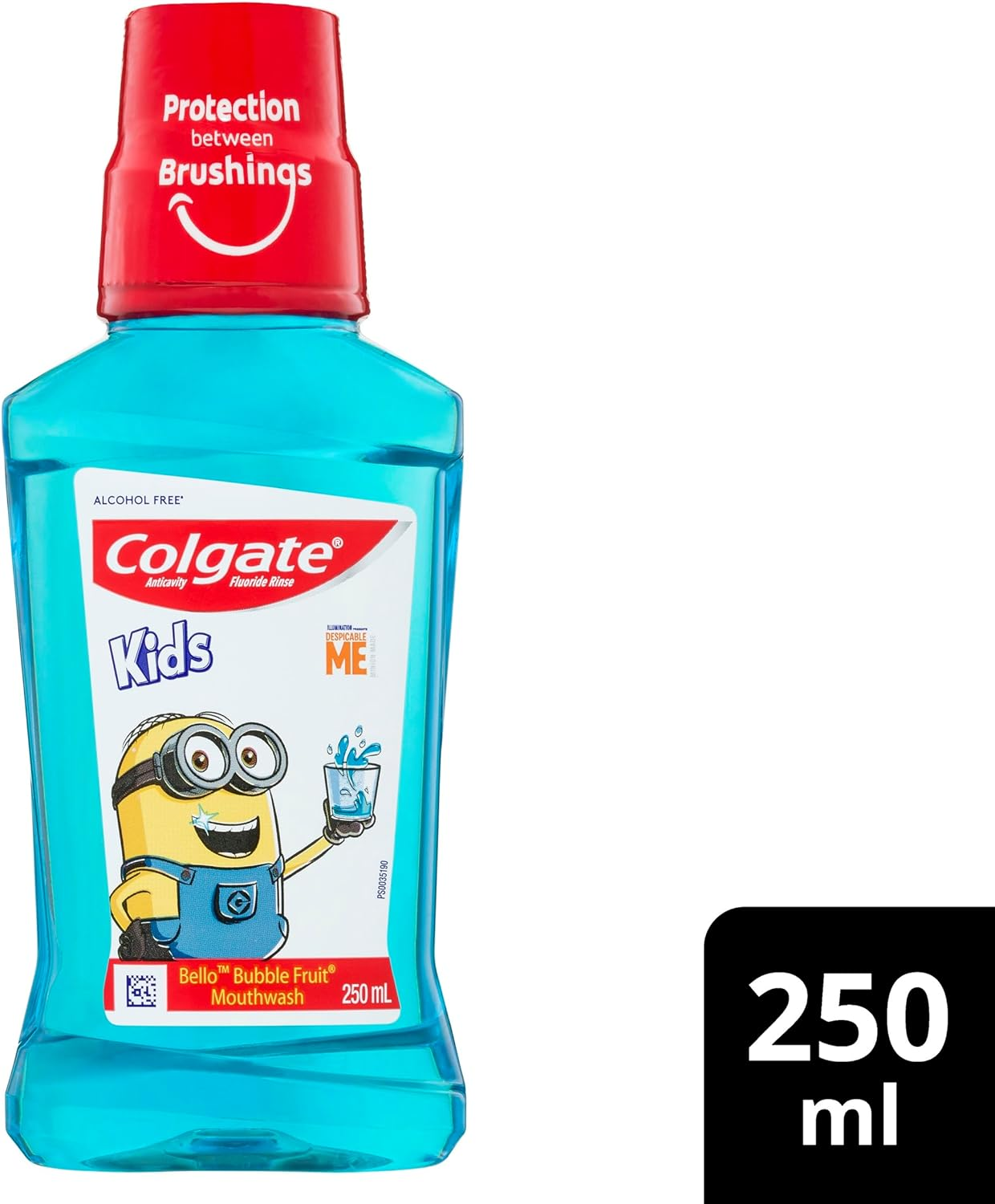 Colgate Kids Minions Antibacterial Mouthwash Rinse, for Children 7+ Years, Alcohol Free, Bubble Mint