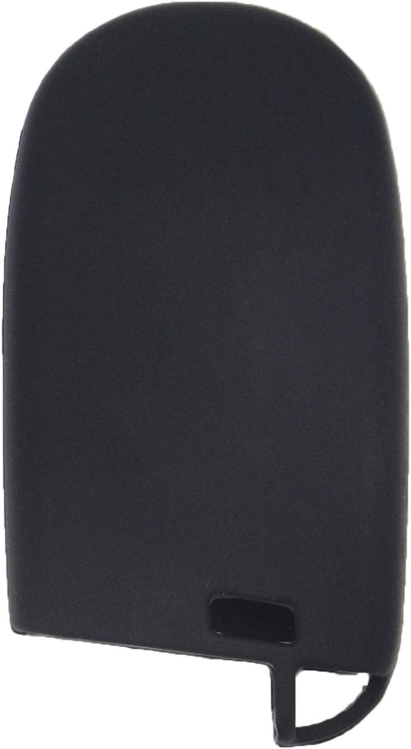 Lemsa 2Pcs Rubber Silicone Key Fob Cover Remote Keyless Protector Bag Holder for Dodge Durango Journey Dart Challenger Jeep Renegade Fiat, Black+Red Buttons image number 5