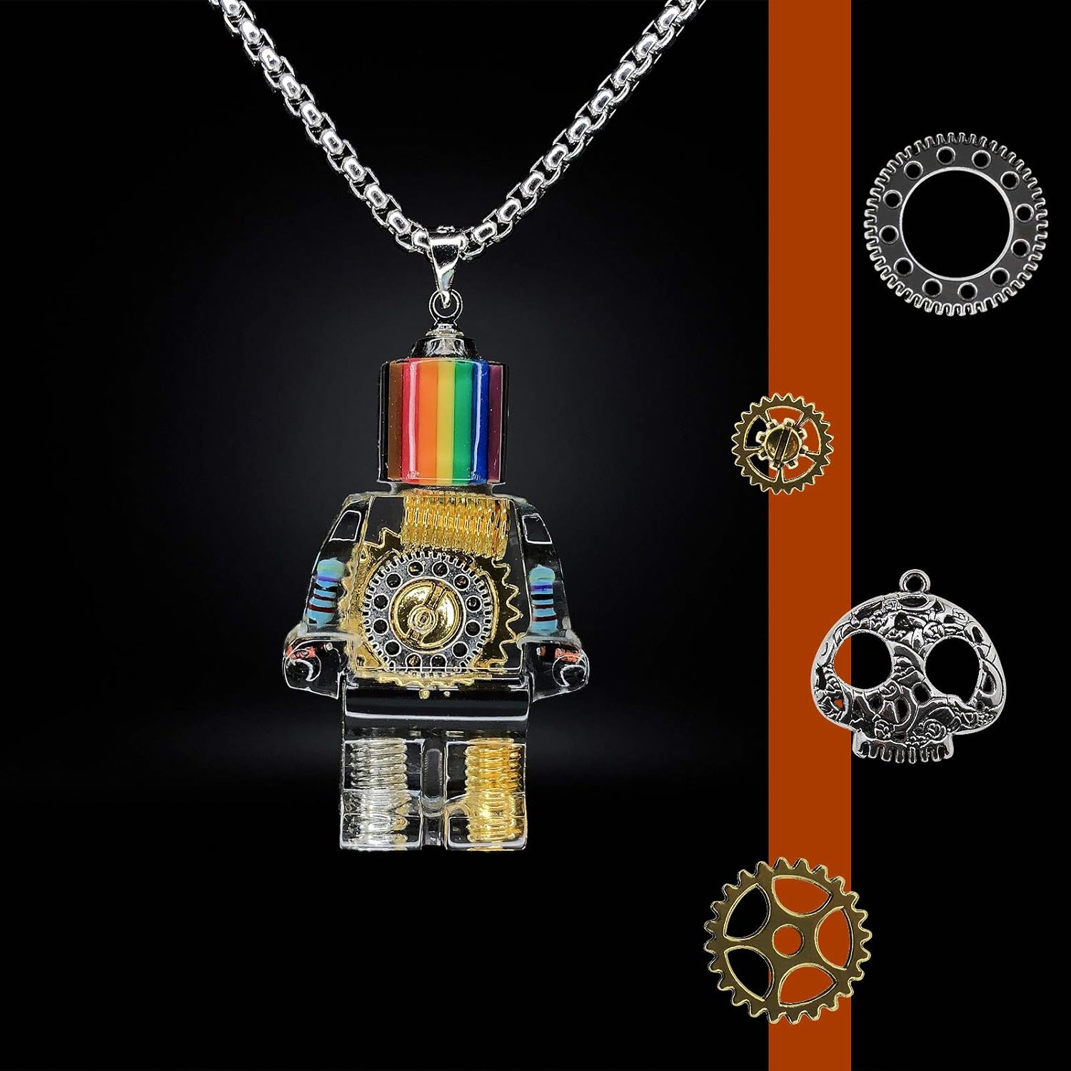 Emsea 80Pcs Assorted Vintage Steampunk Gears Skeleton Wristwatch Pendants Charms Kit Bronze Silver DIY Accessories for Jewelry Making image number 2