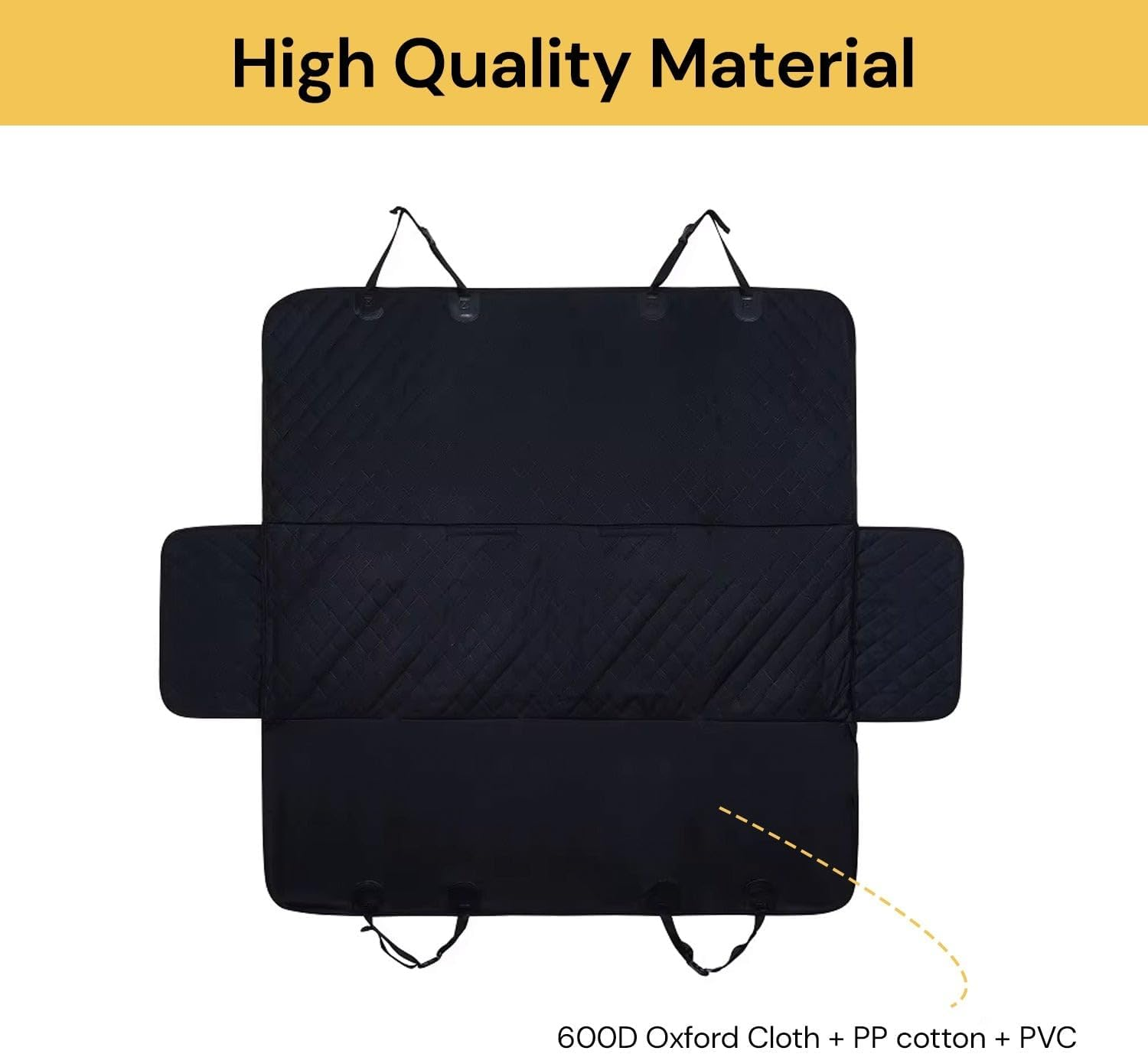 Spendeal Dog Car Seat Cover for Pets Waterproof Seat Cover Hammock 600D Heavy Duty Scratch Proof Nonslip Durable Soft Back Seat Covers Fits Middle Armrest for Cars Trucks and Suvs (175 X 144 Cm) image number 6