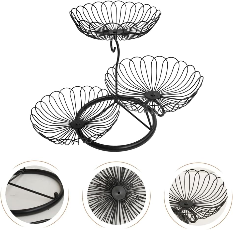 Zerodeko Multifunctional Iron Fruit Basket Storage Container for Snacks and Fruits Stylish Home Organizer for Kitchen Counter Premium Quality Design image number 6