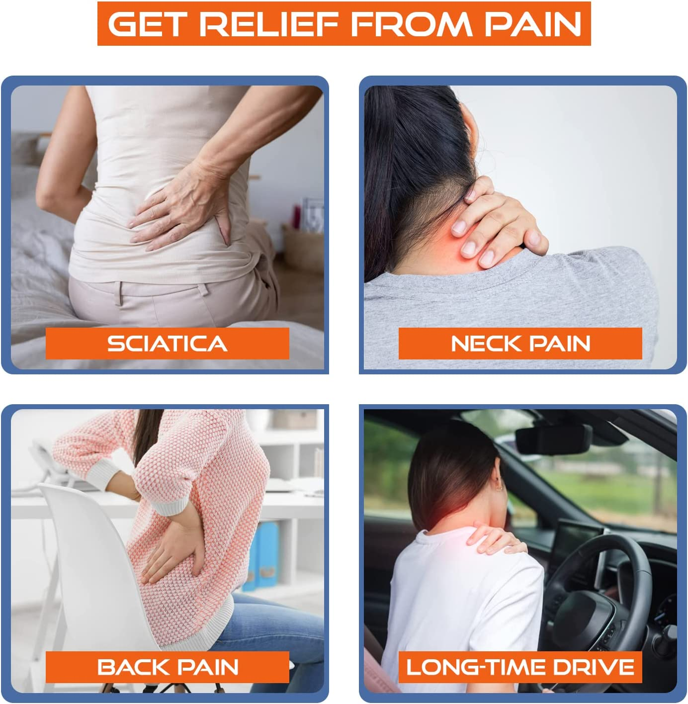 Lumbar Support Pillow, Memory Foam Back Cushion, Orthopedic Backrest with Breathable 3D Mesh for Car Seat Cushion, Office Chair, Computer Chair Back Support, Wheelchair Ergonomic Design image number 1