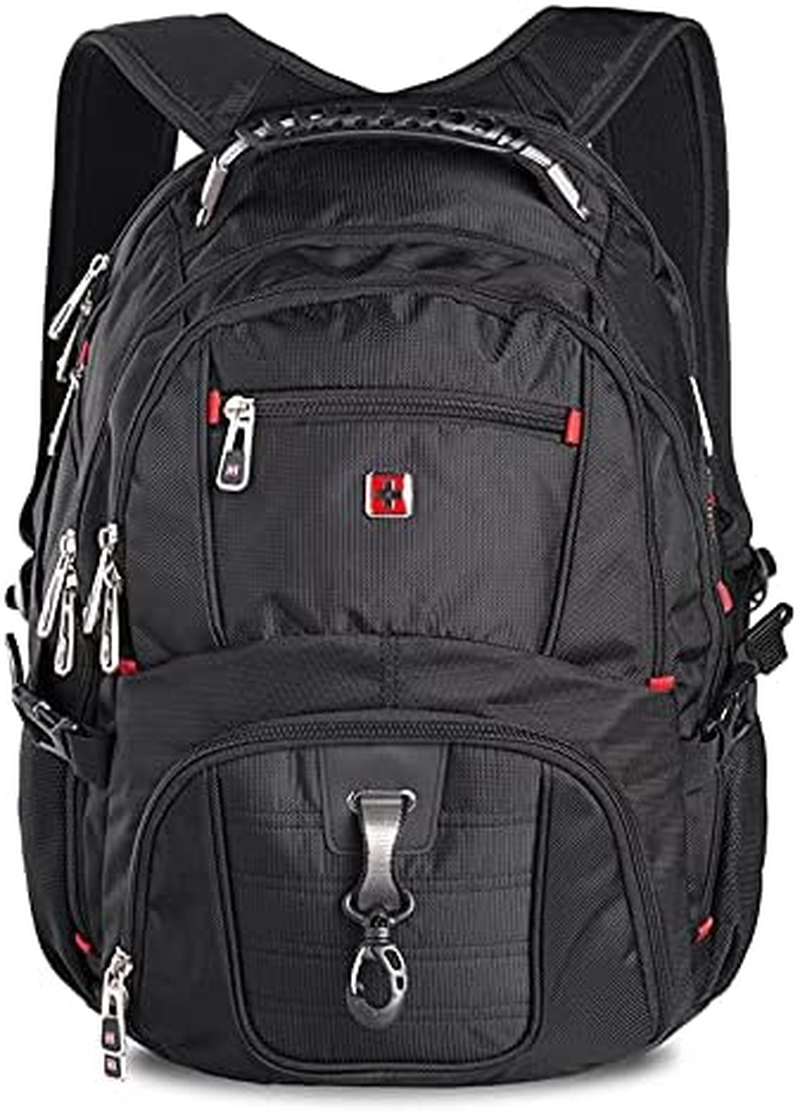 SWISSWIN Swiss Waterproof Business Backpack Travel Backpack College School Backpack Casual Daypack Daily Shoulder Bag SW8112 Black 16 Inch Laptop Notebook Backpack for Men Womens Boys Girls &hellip; image number 1