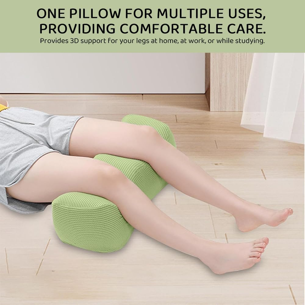 Memory Foam Knee Pillow for Sleeping, Leg and Foot Support Cushion, Knee, and Hip Pain, Multi-Position Leg Raiser, Light Green image number 2