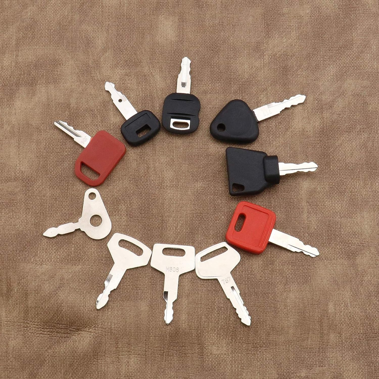 SING F LTD 10Pcs Ignition Starter Key Set for Agricultural/Excavator Machinery Compatible with Volvo, CAT, Hitachi, Etc.