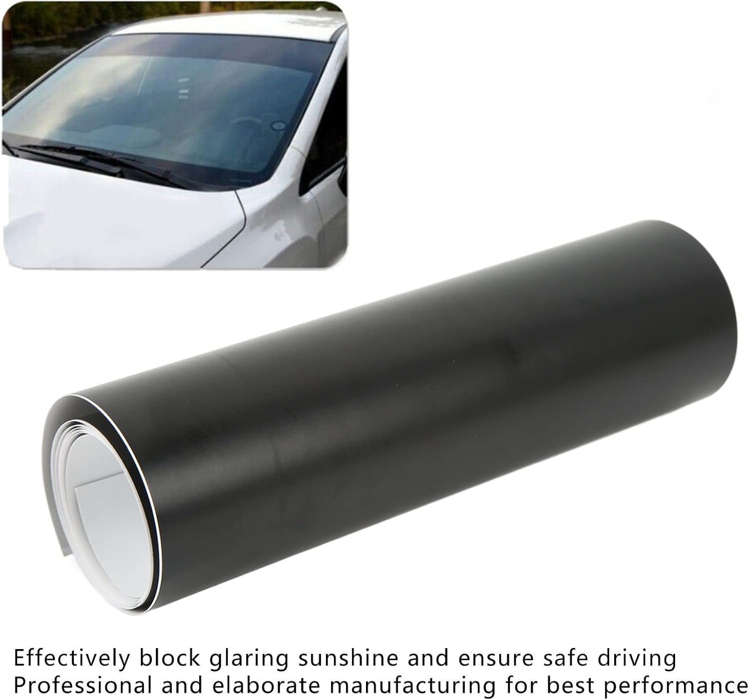 Enhance Car Appearance with 130 X 20Cm Matte Black PVC Sun Strip, Heat Resistant. Easy to Install Universal Windscreen Sun Sticker, Ensuring Safe Driving image number 1