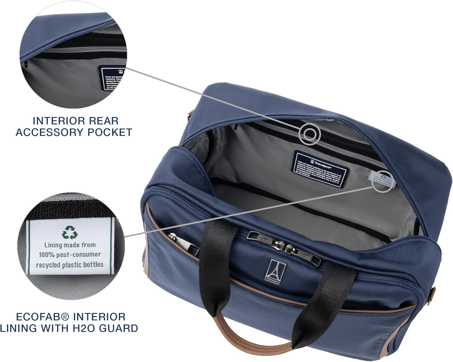 Travelpro Crew Classic Lightweight Softside Luggage, Patriot Blue, Crew Classic Lightweight Softside Underseat Travel Tote Bag image number 3