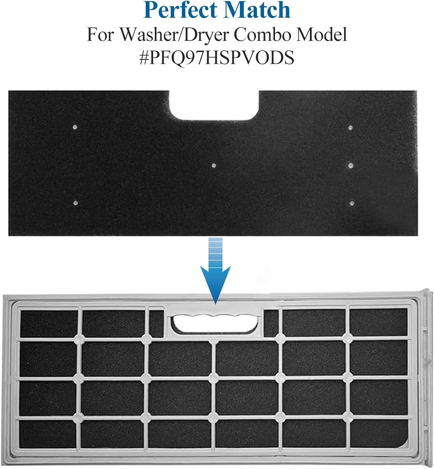 Ruaizel 4Pcs WH01X35719 Lint Filter, Reusable Washing Machine Lint Filter for GE Profile Washer Dryer Combo, Dryer Lint Filter Replacement for Models PFQ97HSPVDS (Black) image number 4