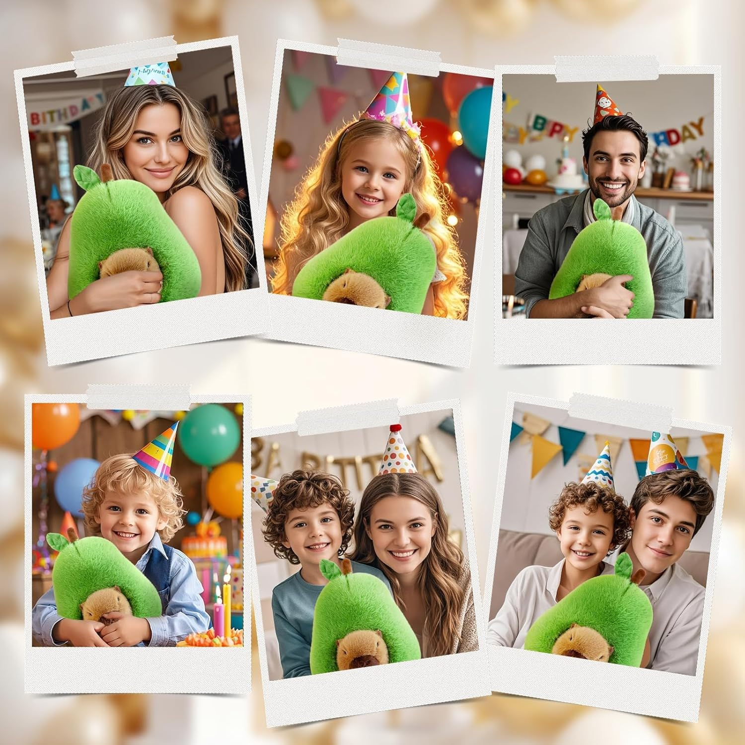 Esoes 35 Cm Cute Capybara Cuddly Toy, Capybara Plush Toy, Avocado Plush Dolls, Removable Avocado Headgear, Soft Stuffed Toy, Plush Simulation Toy image number 2