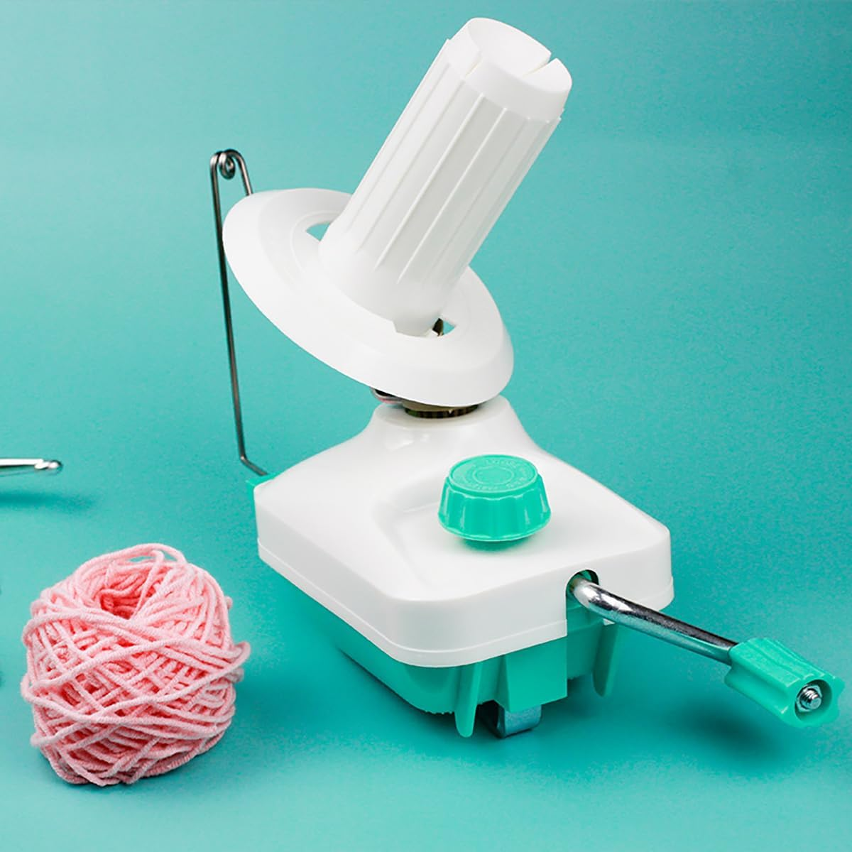 Yarn Winder, Wool Winder with Scissors, Hand Operated Winding Wool Winder Machine for Yarn, Tabletop Clamp, Yarn String Ball Winder (Cyan) image number 5