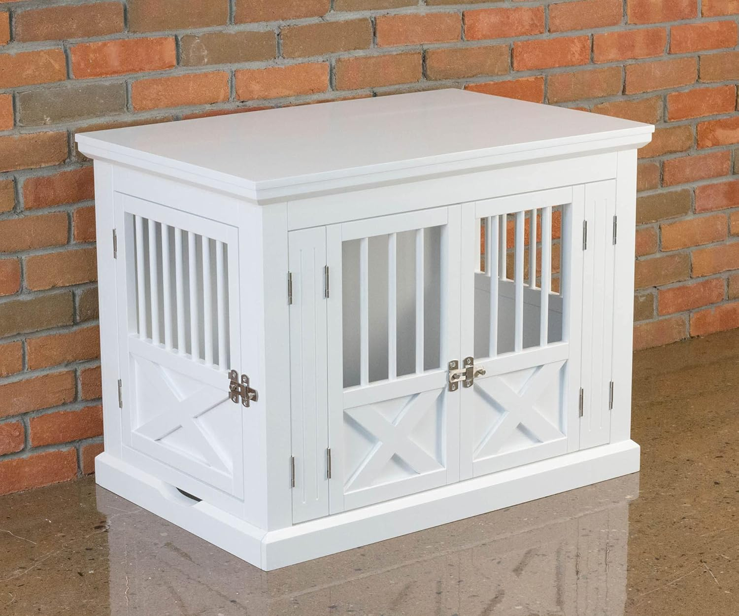 Zoovilla PTH0662020110 Triple Door Dog Crate, Medium, White image number 1