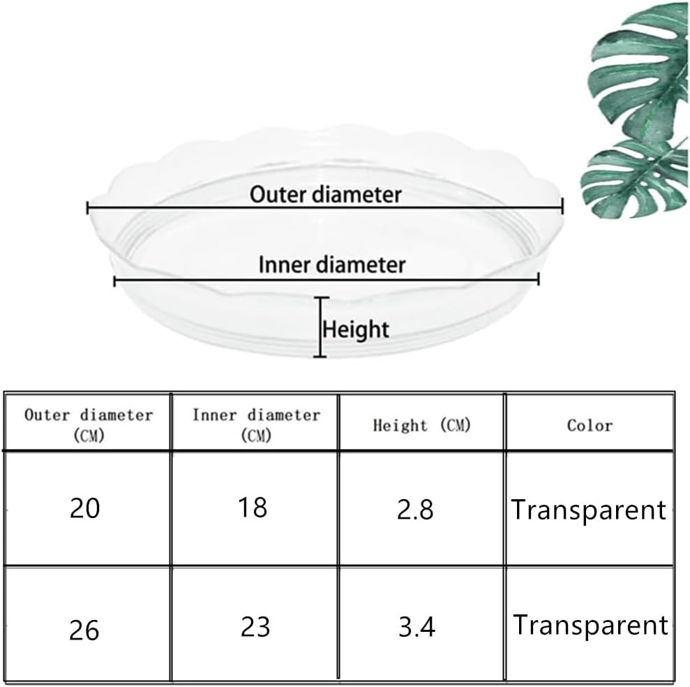 Clear round Plant Saucers,Granmagazz 10 Pacs Plastic Plant Tray,Drip Tray for Indoor Pot Plants Plant Base Saucer for Plant Pots Ideal as Plant Drip Tray (20Cm) image number 1