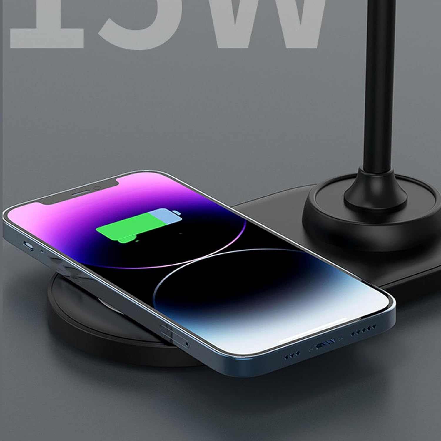 LED Desk Lamp with Wireless Charger for Home Office, Eye Caring 360 Degree Adjustable Reading Lamp with Wireless Charger, Stepless Dimmable Reading (Black) image number 5