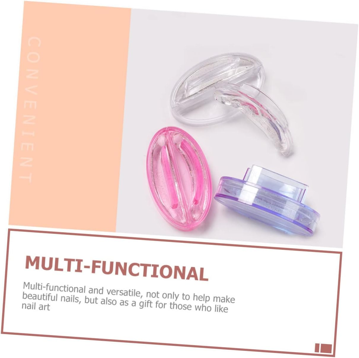 SHERCHPRY 1 Set Portable Household Nail Art Stamp Kit Multi Function DIY Nail Stamper with Jelly White Silicone Templates for Daily Use Easy Operation image number 1