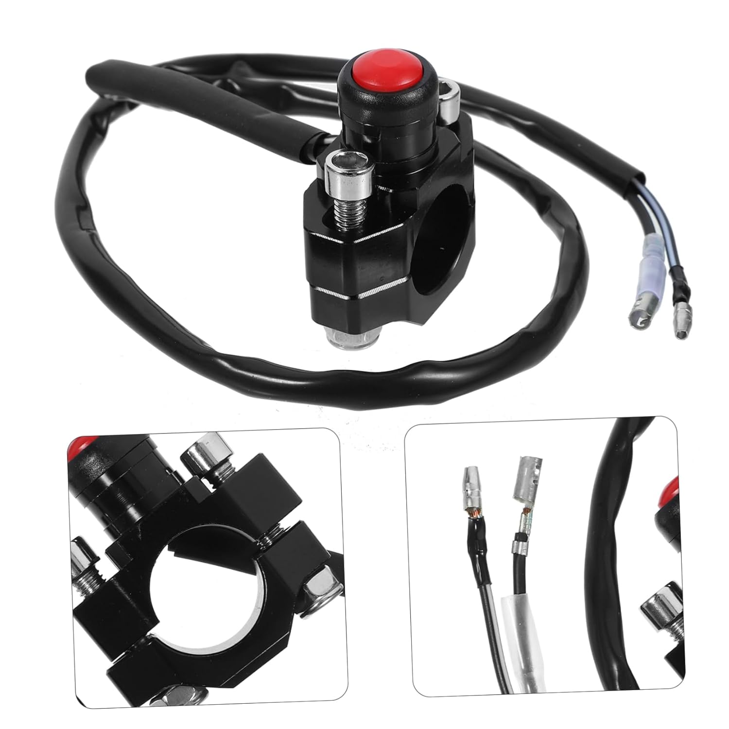 Mikinona Replacement Motorcycle Ignition Coil Switch with Horn Function CNC Start Button for Offroad Motorcycles Durable Reliable for Engine Performance Enhancement - Black image number 3